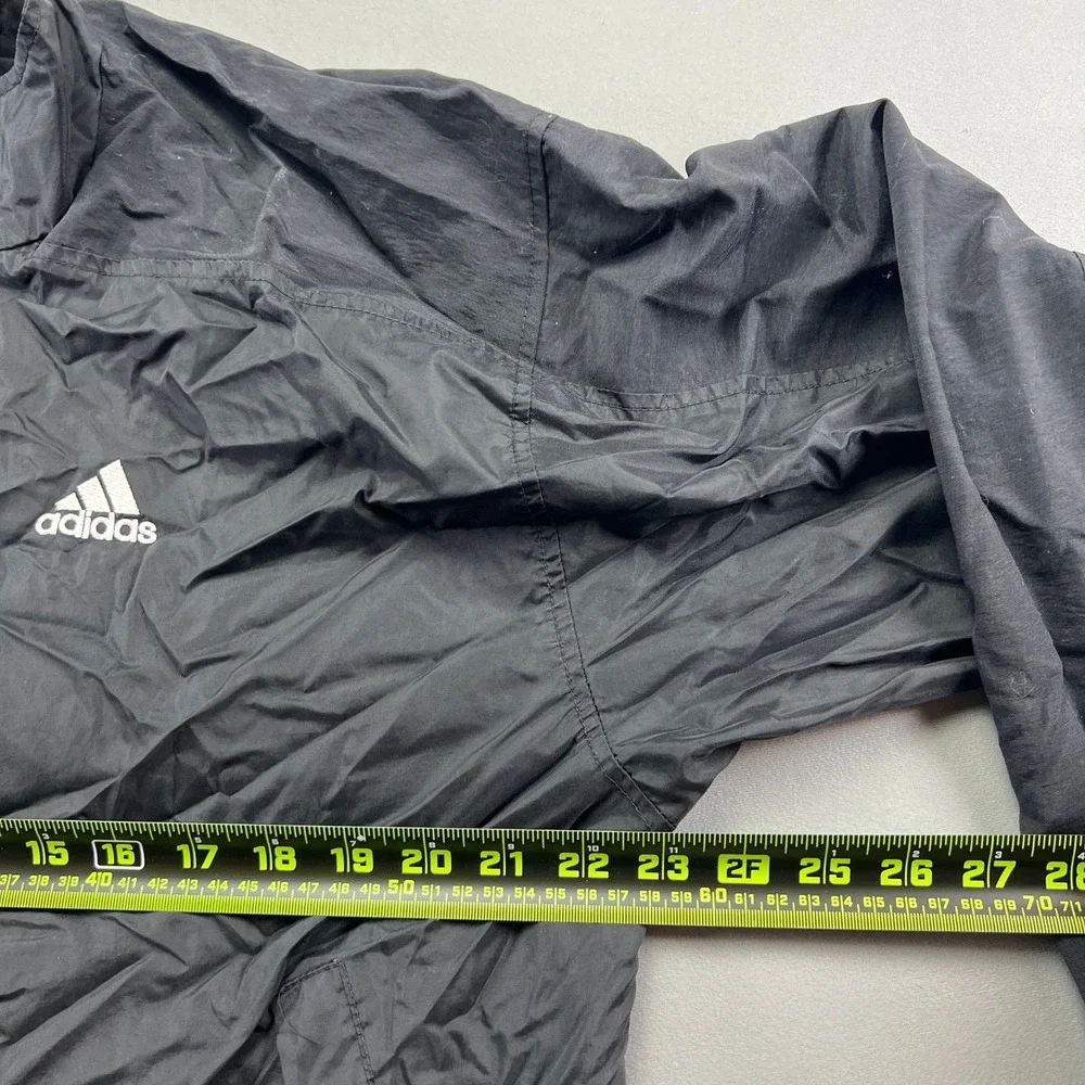 Adidas Windbreaker Jacket Mens XL Black Mock Neck Athleisure Running Full Zip